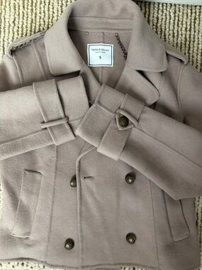 belle & bloom Women's Double-Breasted Taupe Peacoat